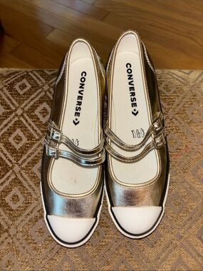 Converse Metallic Mary Jane Sneakers - Silver/White
